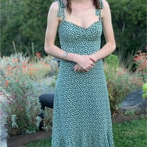 Green and White Reformation Dress